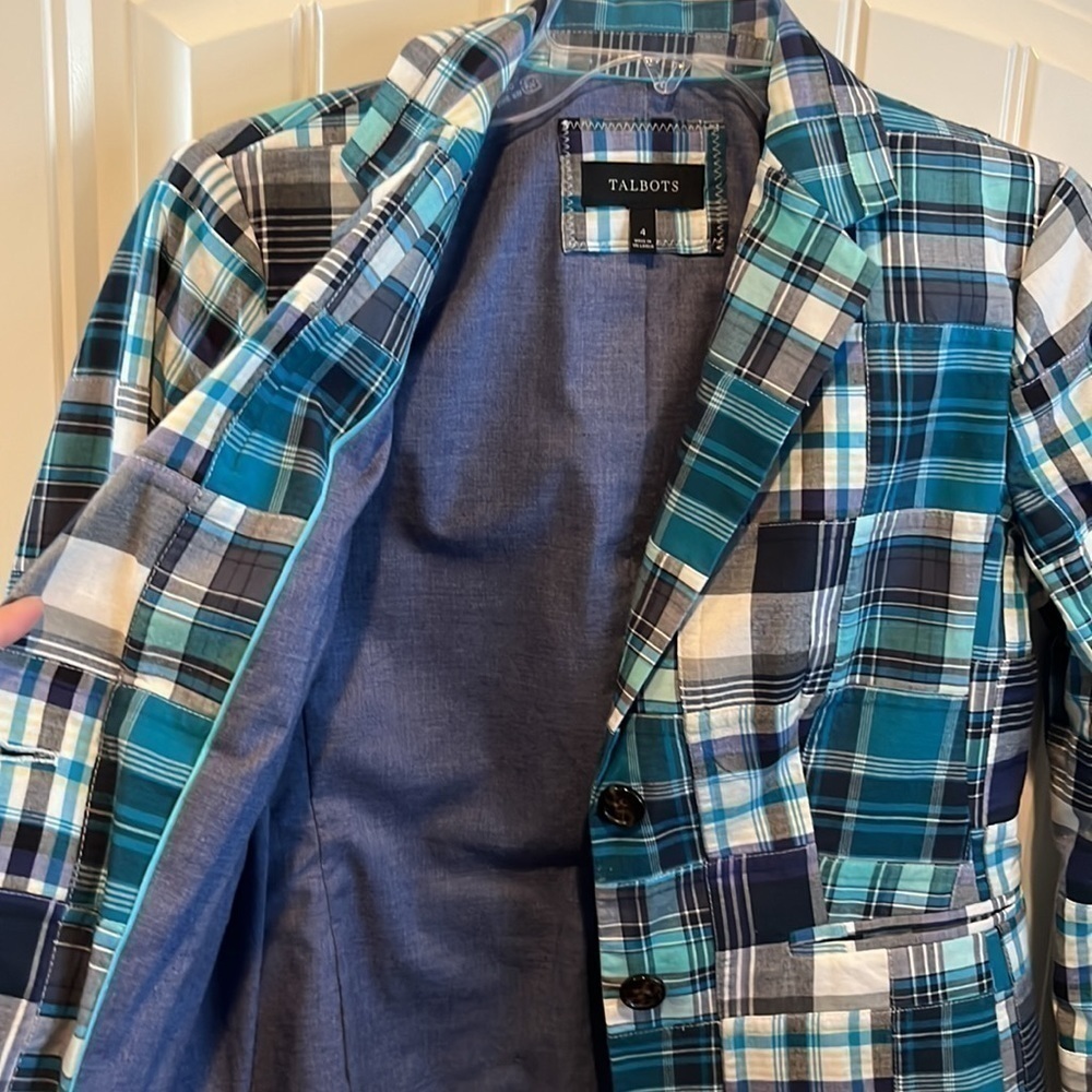 Talbots Blue Cotton Patchwork Plaid Academic Prep… - image 8